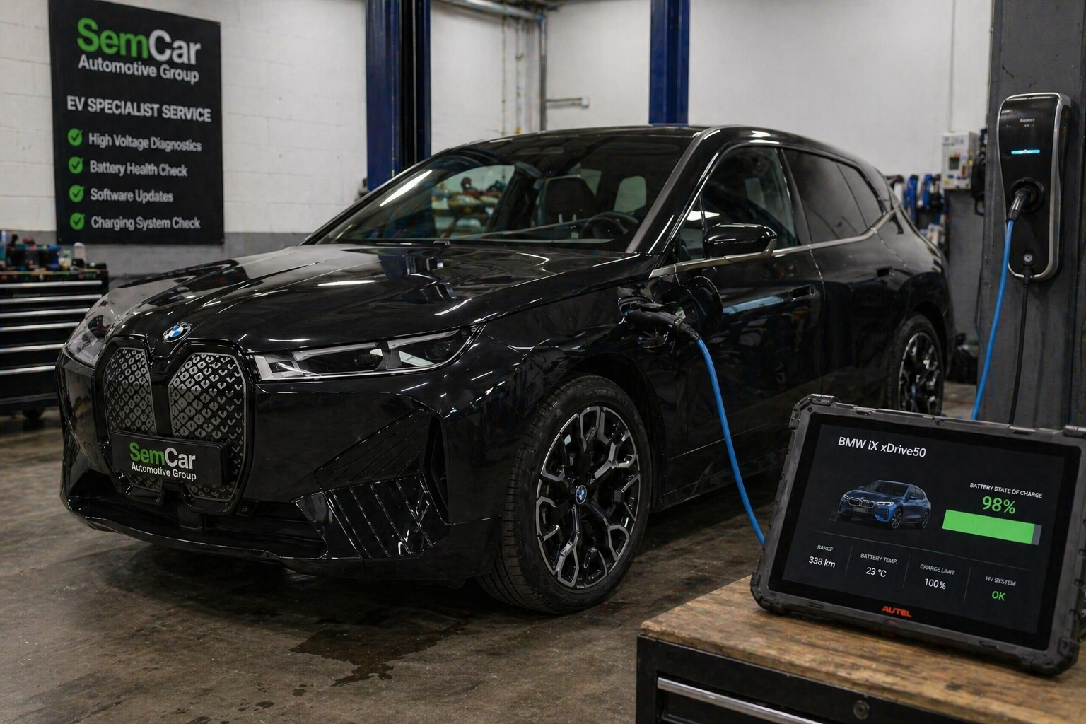 BMW iX, Mercedes EQ and Audi e-tron European EV service at Brisbane specialist workshop