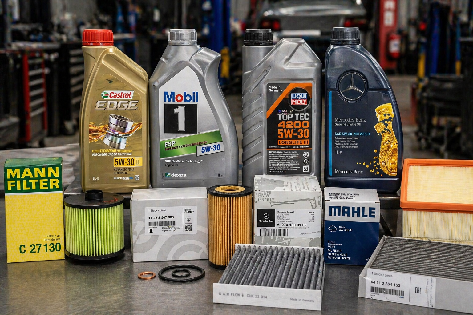 OEM specification parts and manufacturer-approved oil for European logbook service Brisbane