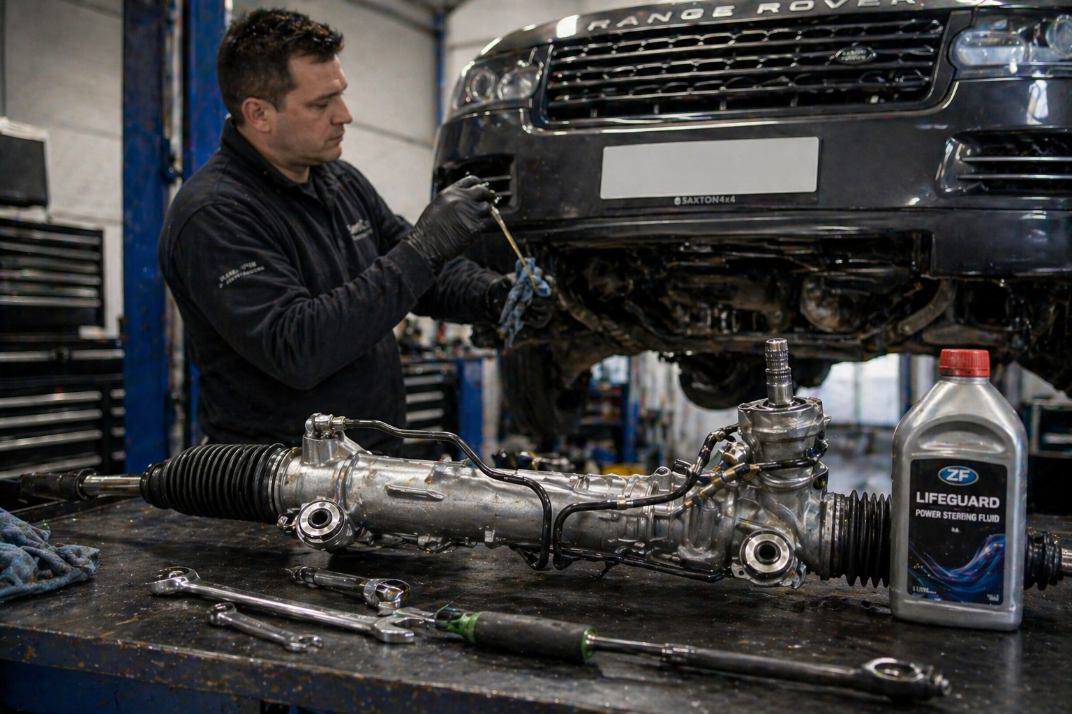Power steering rack repair on European vehicle at Brisbane specialist workshop
