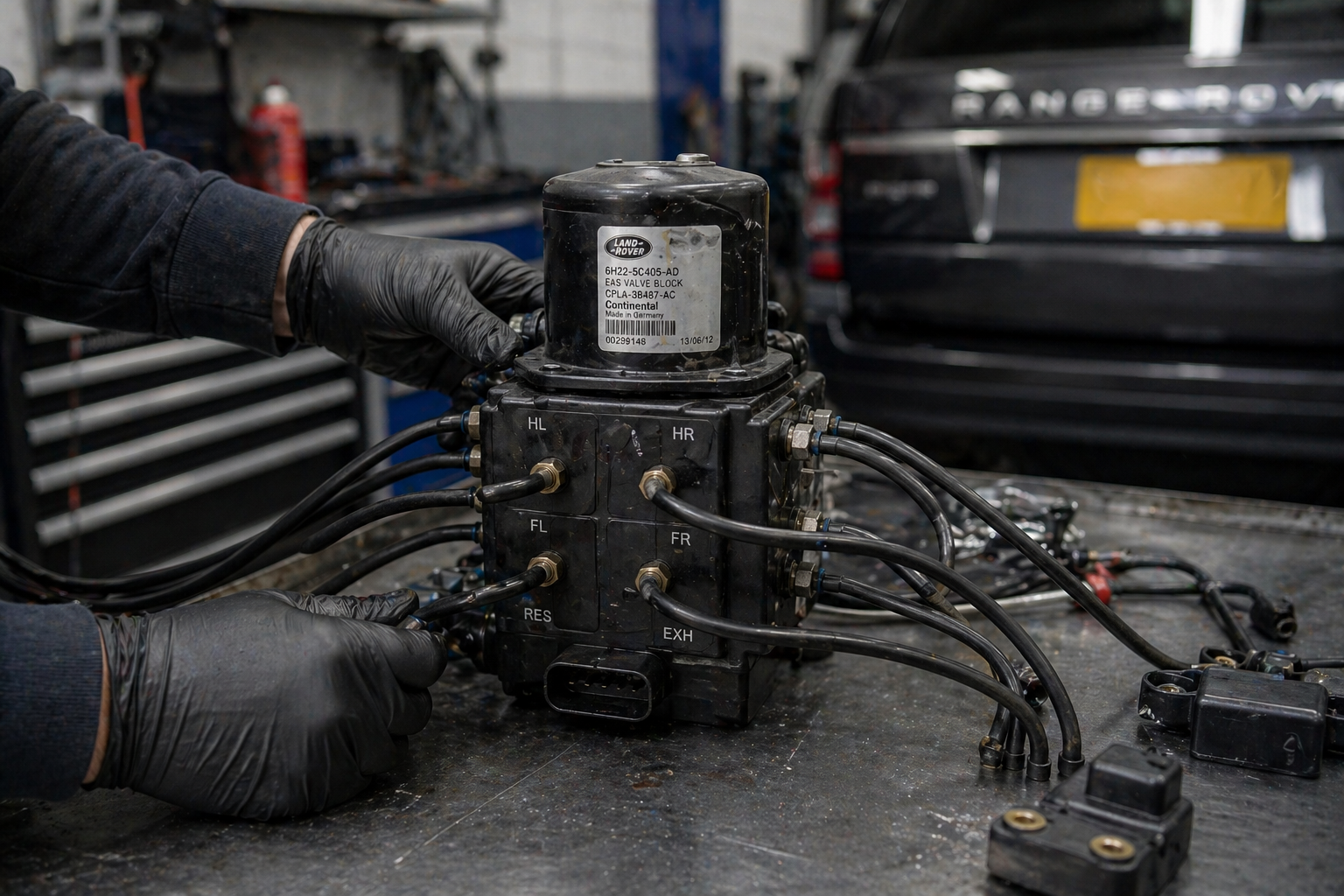 Range Rover EAS valve block replacement at Brisbane European specialist workshop