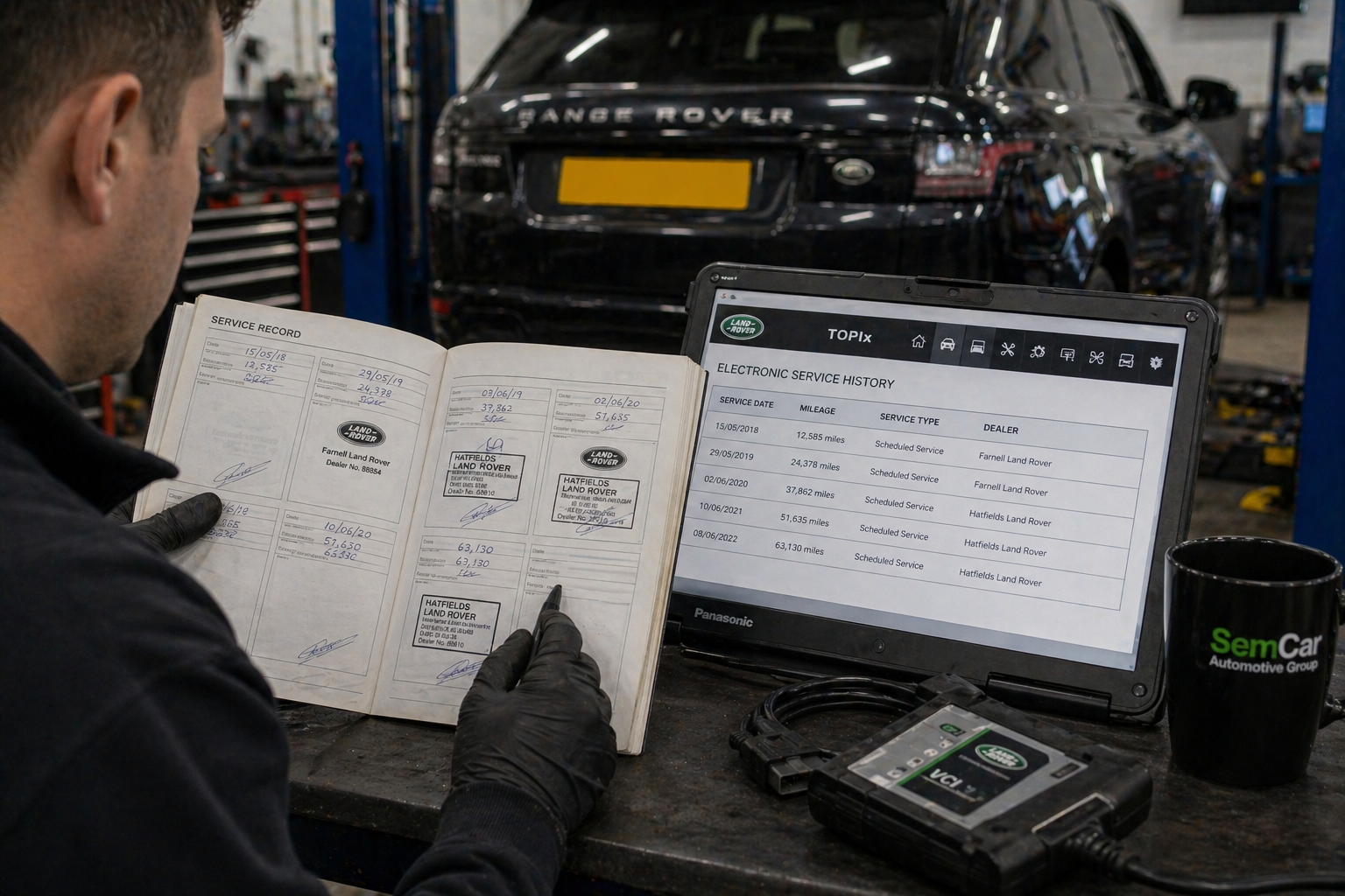 Service history verification through diagnostic platform during pre-purchase inspection Brisbane