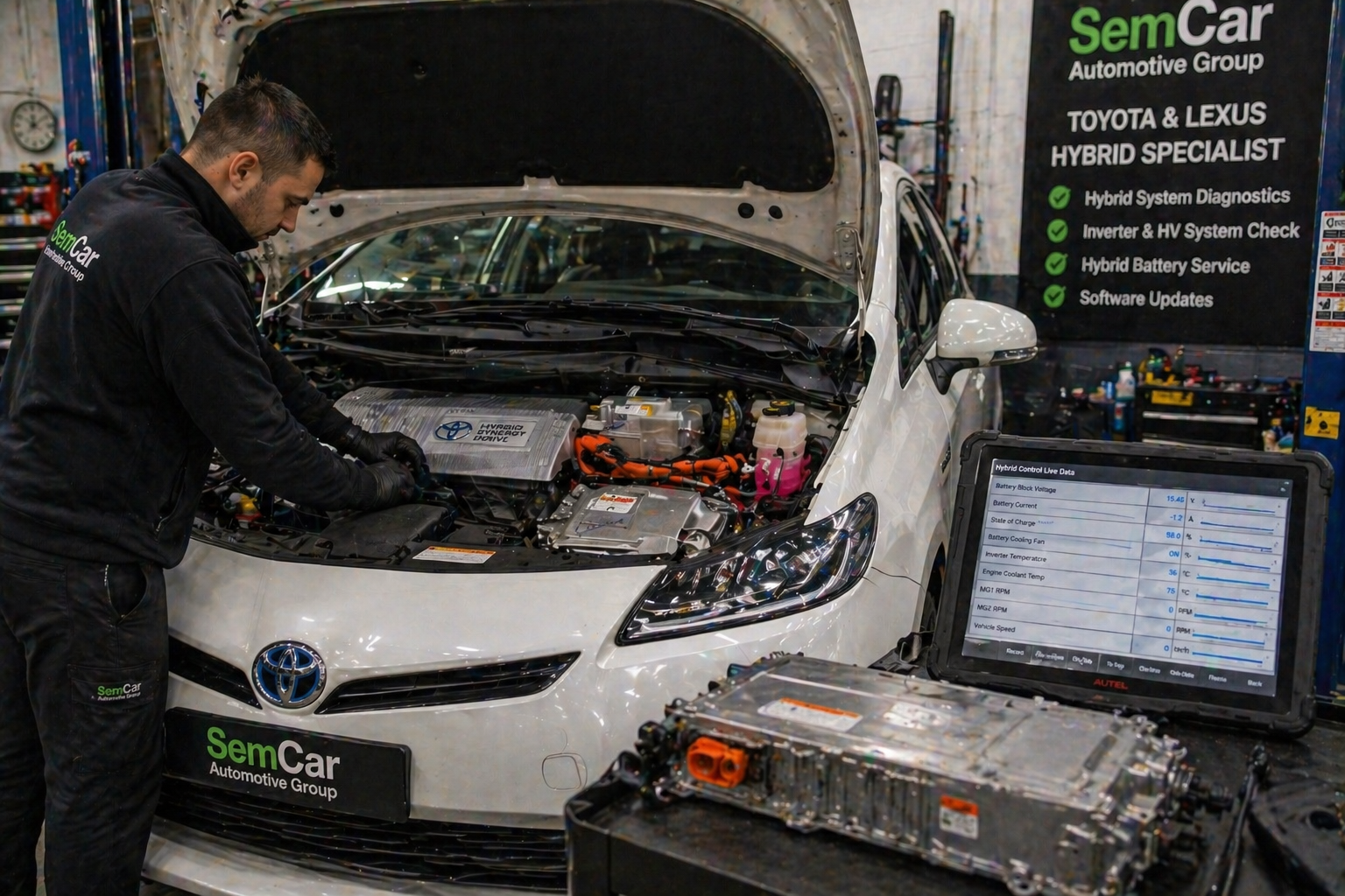 Toyota and Lexus hybrid logbook service at SemCar Brisbane specialist workshop