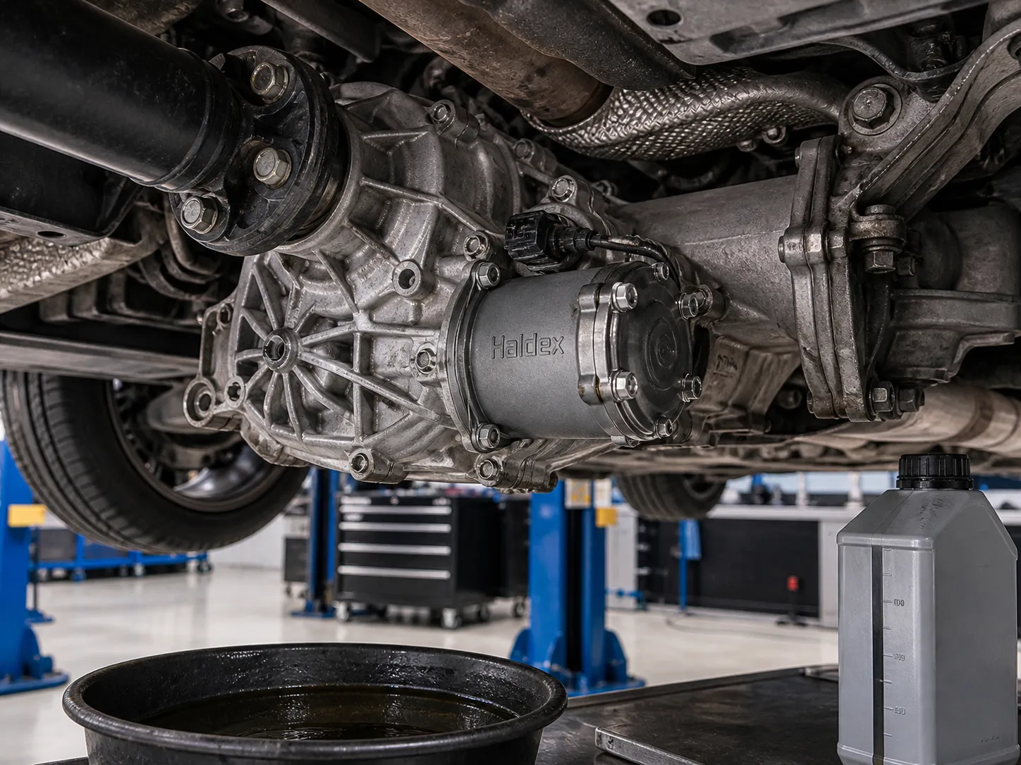 Audi quattro transfer case and Haldex coupler service close-up at SemCar Capalaba Brisbane workshop