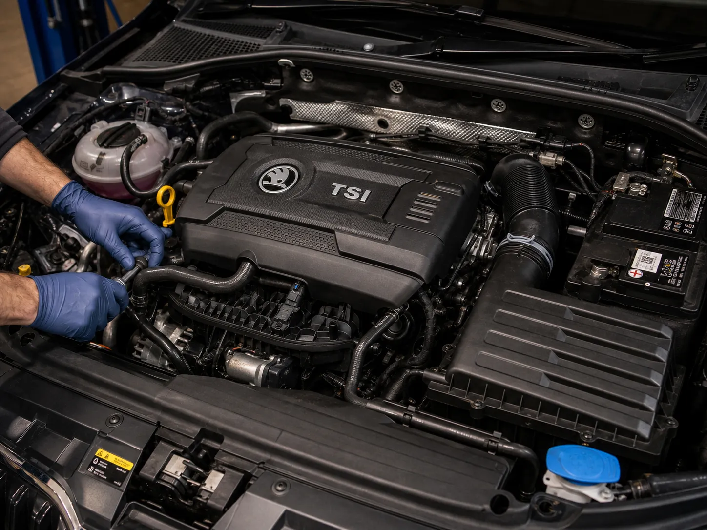 Skoda 2.0 TSI EA888 engine service and inspection at Capalaba Brisbane workshop
