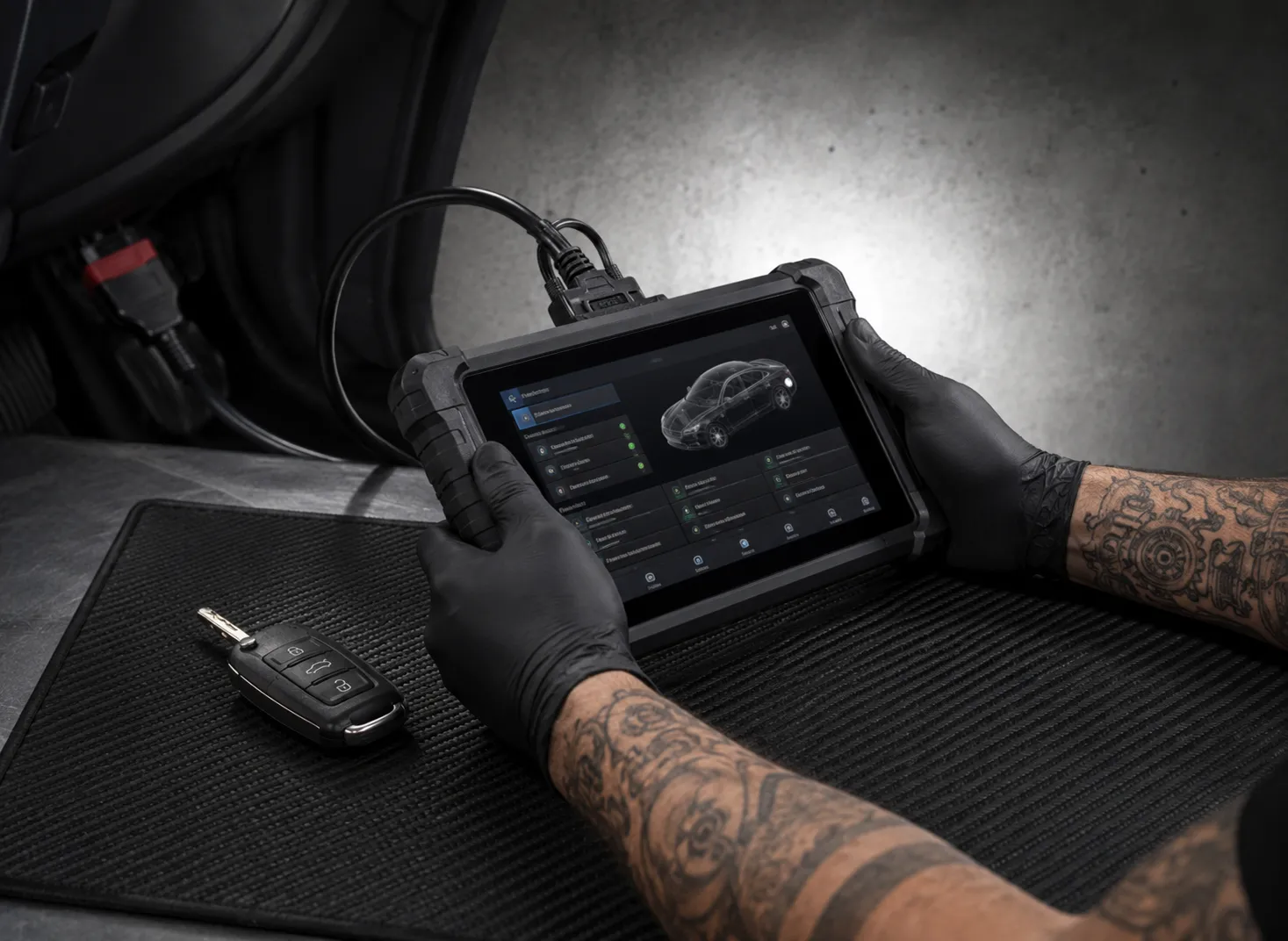 Car Key Programming and Immobiliser Pairing | SemCar Brisbane Technician programming a replacement European car key to the immobiliser at SemCar Capalaba