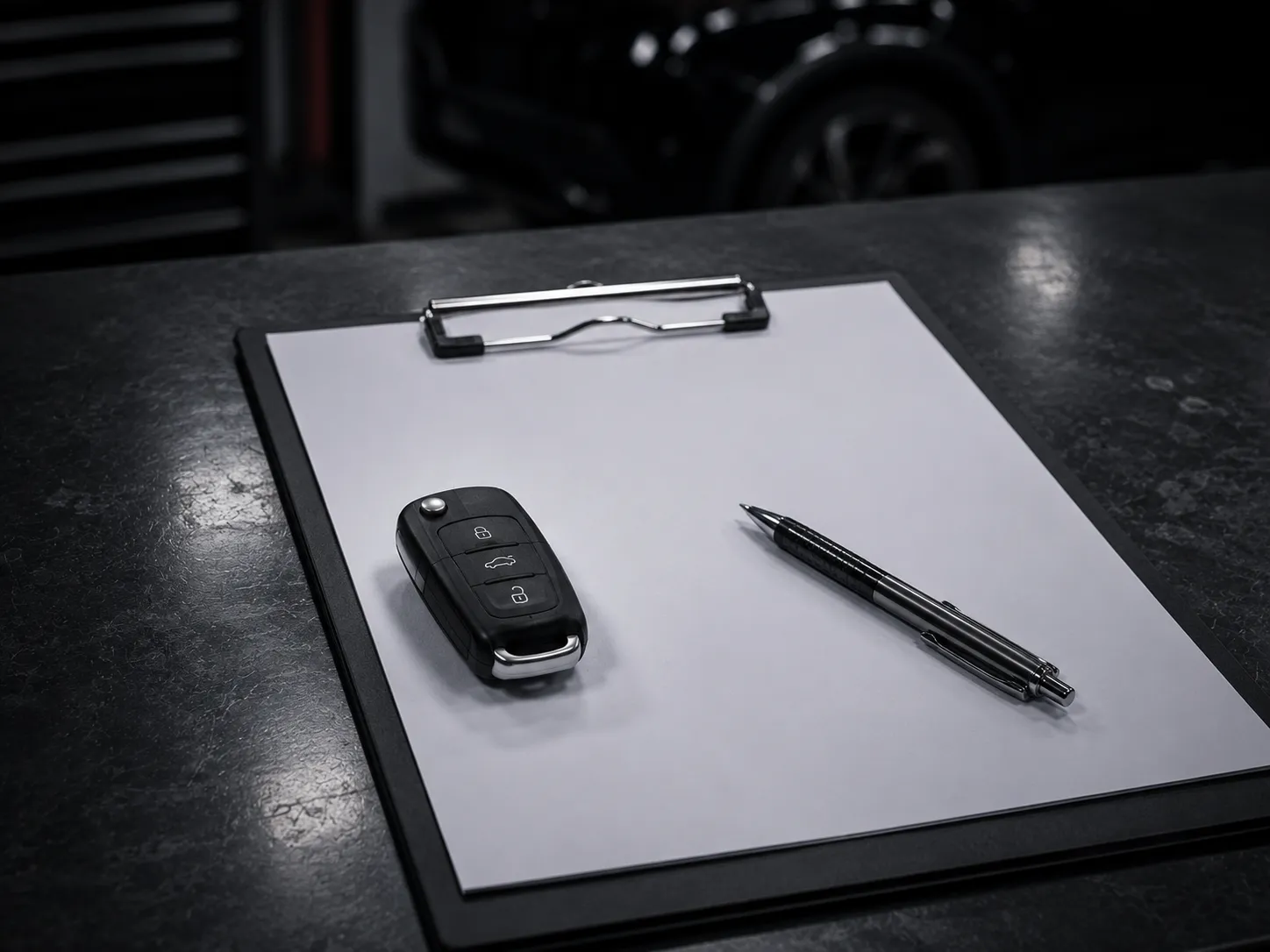 European Car Key Costs Brisbane | SemCar Capalaba European car key beside a written quote sheet at SemCar Capalaba Brisbane
