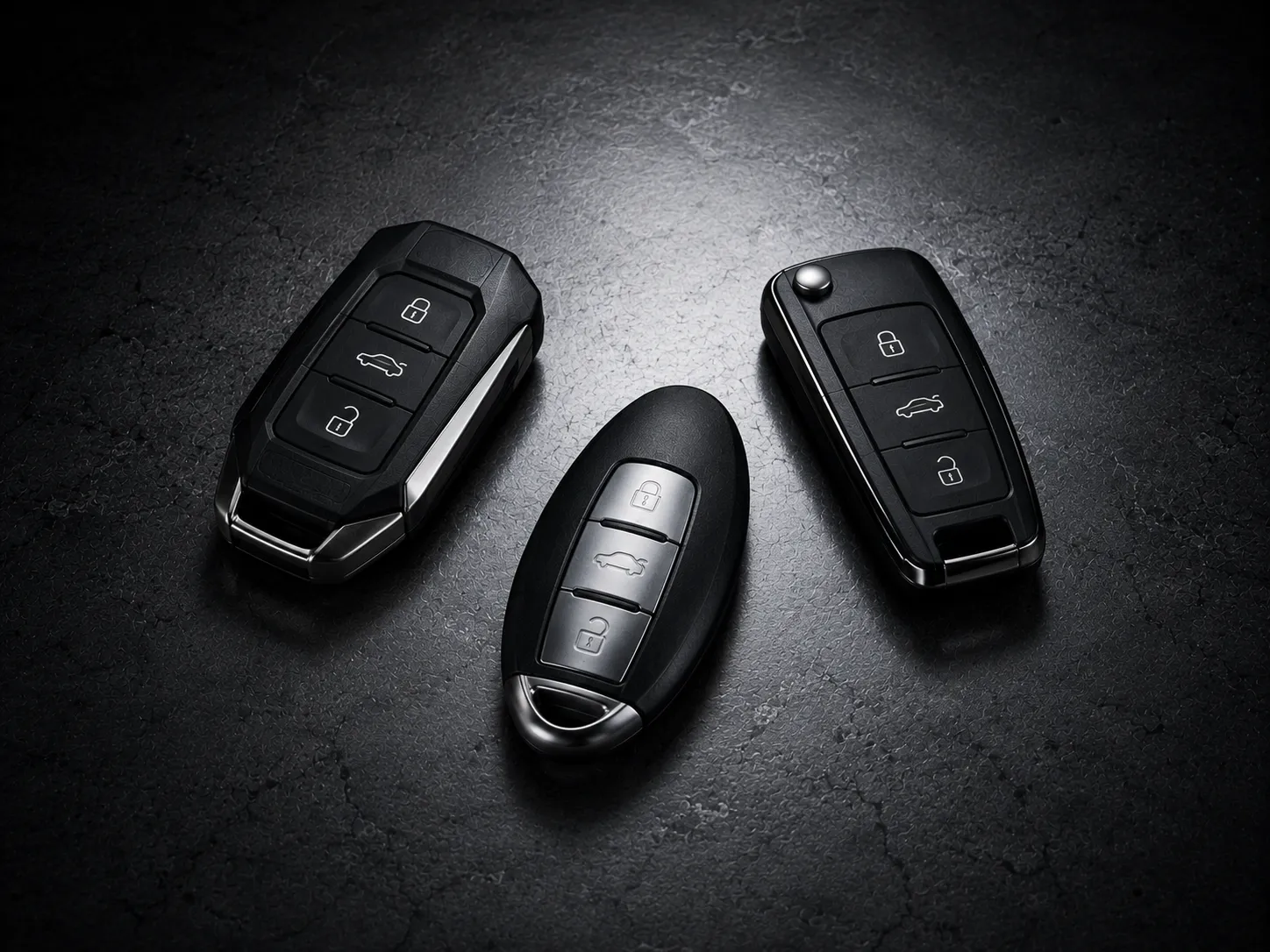 Premium European Smart Keys | SemCar Brisbane Three premium European smart key fobs at SemCar Capalaba Brisbane