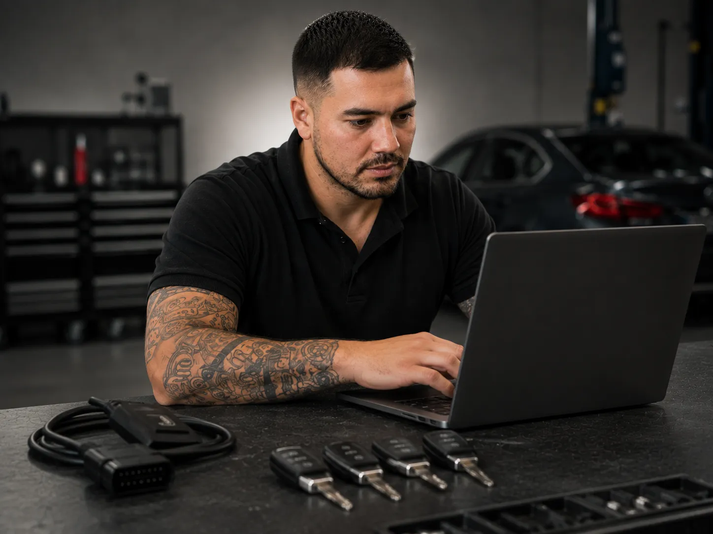 All Keys Lost Recovery | SemCar Capalaba SemCar founder Sebastian decoding an immobiliser for an all keys lost job in Capalaba