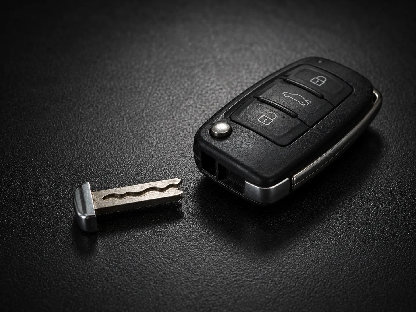 Snapped Car Key Repair | SemCar Brisbane Snapped European car key in two pieces awaiting repair at SemCar Brisbane