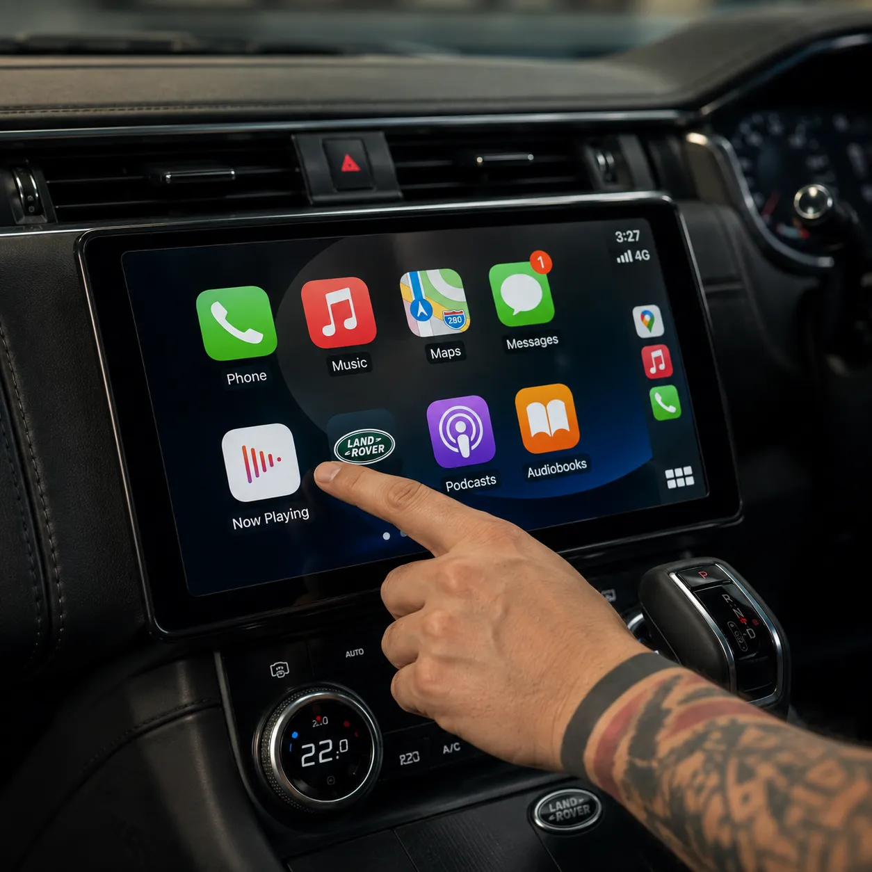 Apple CarPlay & Android Auto Activation Apple CarPlay activated on a Jaguar Land Rover PIVI Pro screen in Brisbane