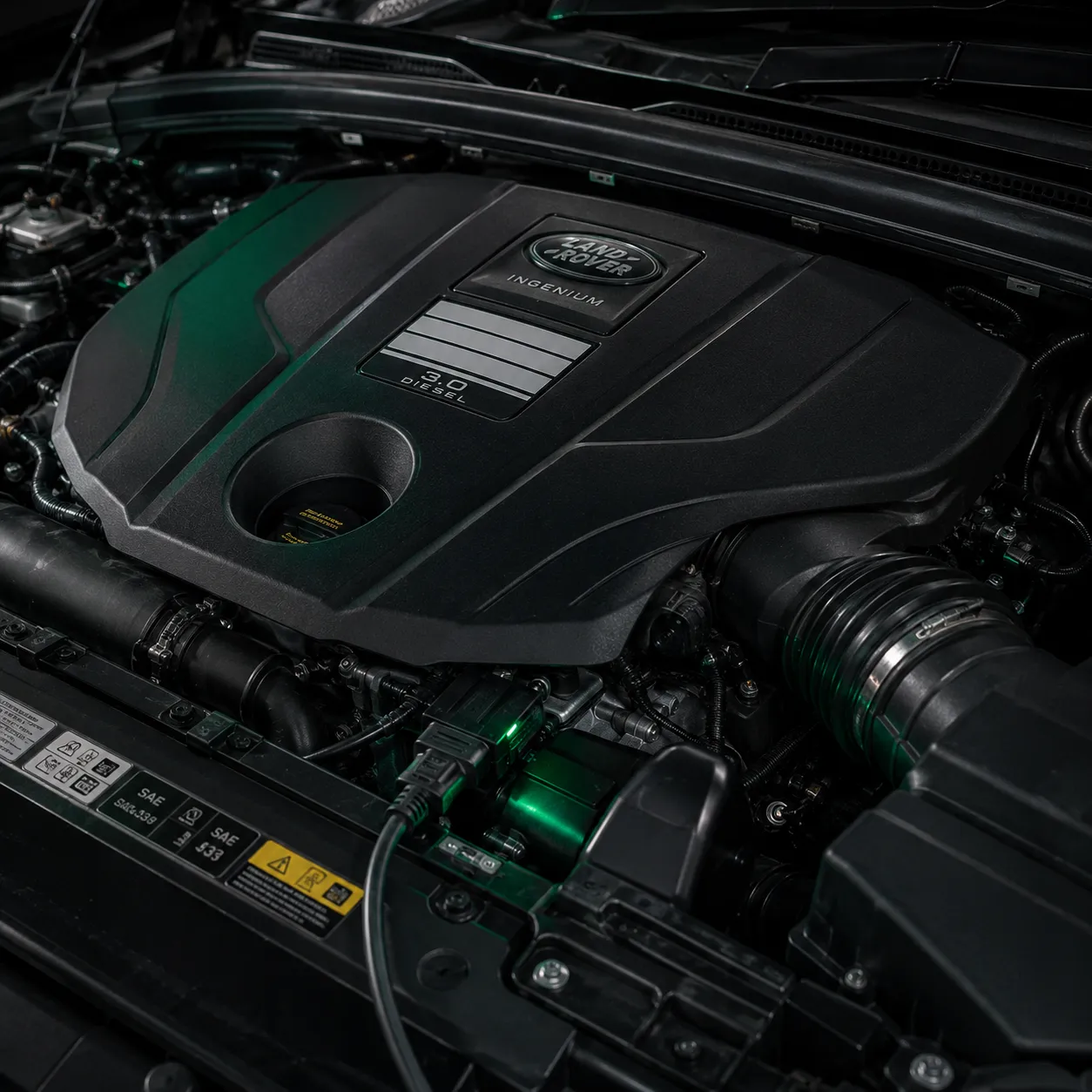 One Engine, Multiple Outputs Land Rover Ingenium diesel engine connected for a factory power upgrade in Brisbane