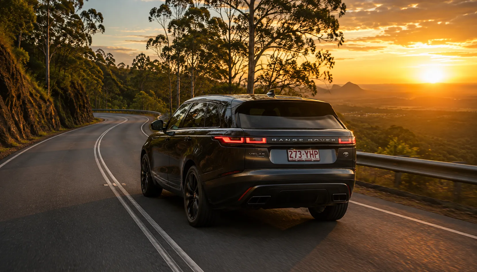Climb Your Engine's Factory Ladder Range Rover Velar on a Queensland hinterland road after a petrol factory power upgrade